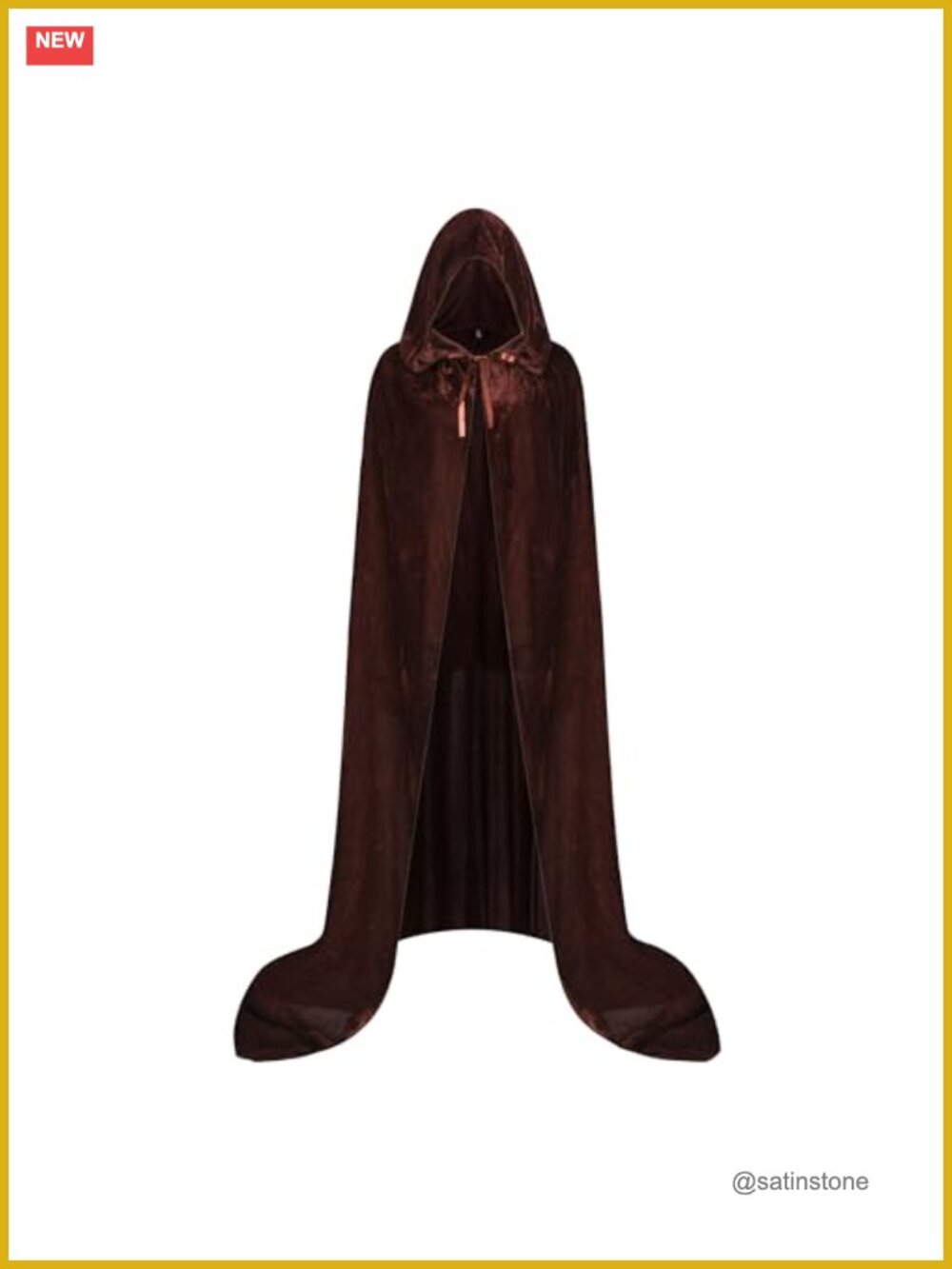 Velvet Hooded Cape Cloak Halloween Vampire Witch Costume